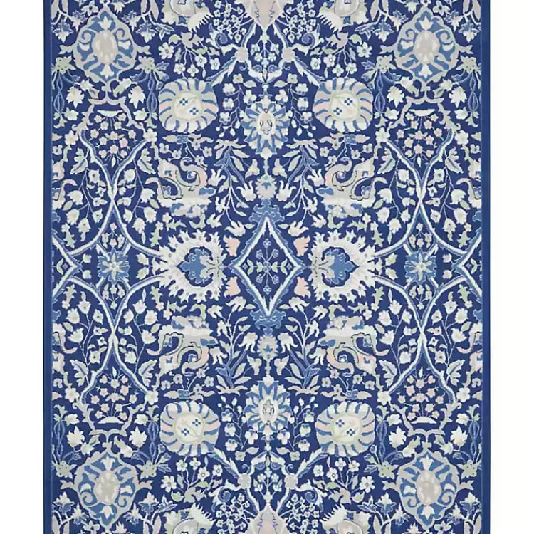 Royal Blue Floral Motif Area Rug, 7x10>Kirklands Home Shop