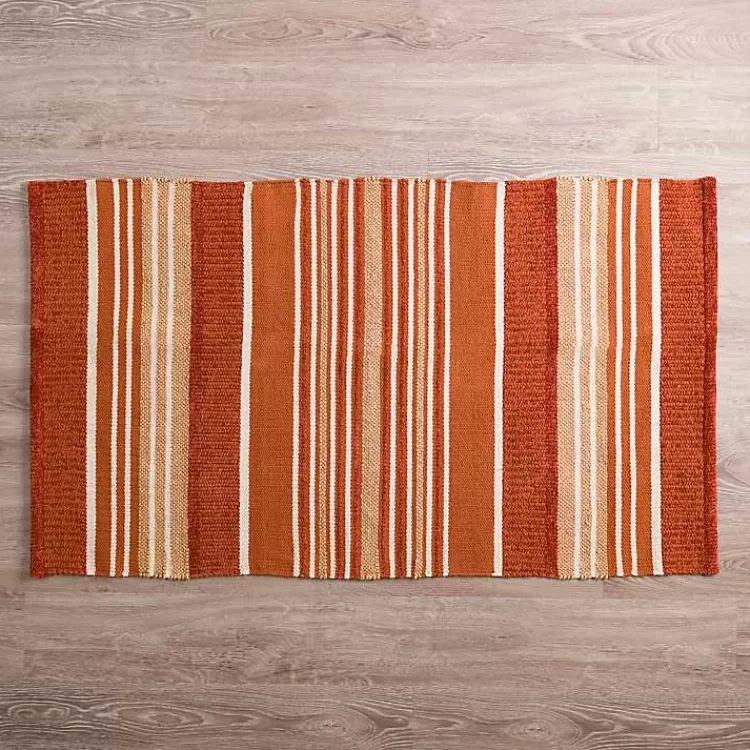 Rust Chenille Striped Scatter Rug>Kirklands Home Discount