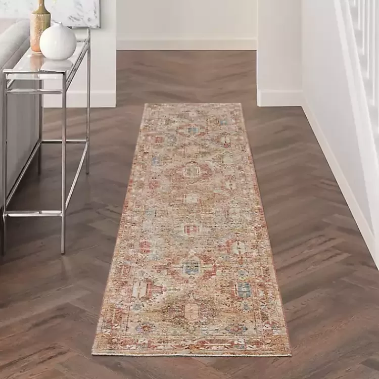 Rust Distressed Multi Medallion Runner, 2x10>Kirklands Home Outlet