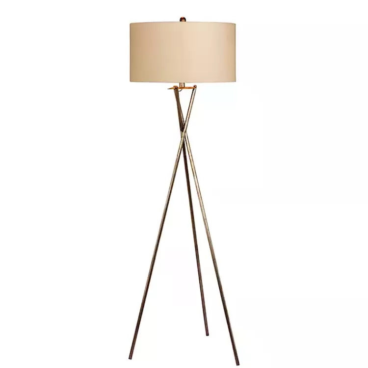 Rusted Metal Tripod Floor Lamp>Kirklands Home Shop