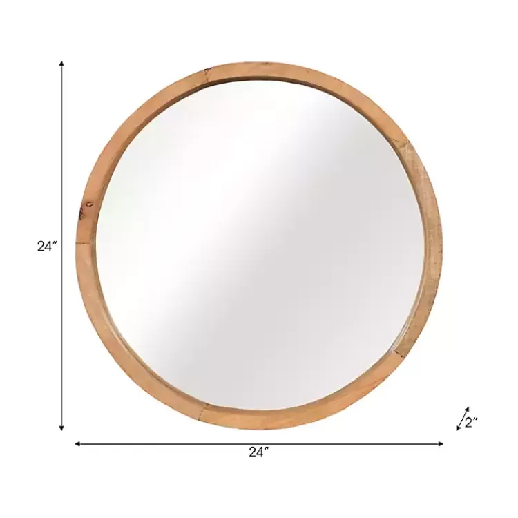 rustic_brown_acacia_round_wall_mirror_5.webp Rustic Brown Acacia Round Wall Mirror>Kirklands Home Clearance