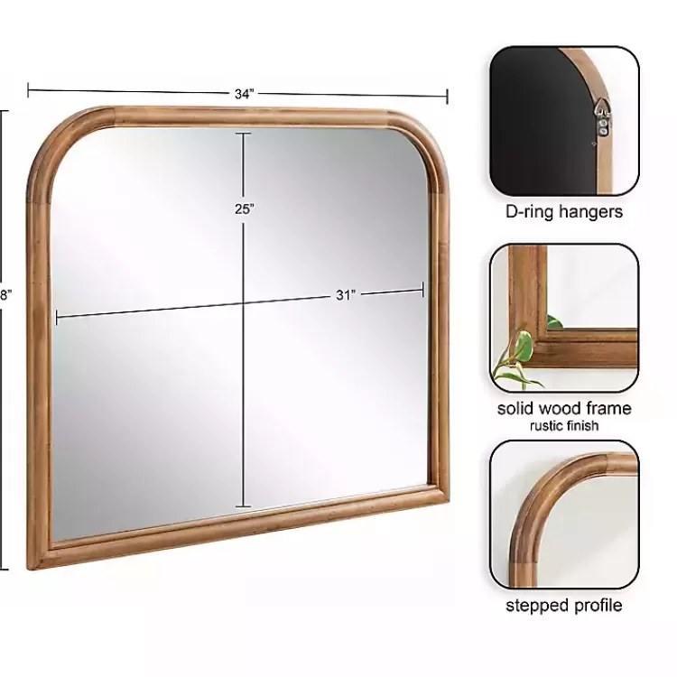 Rustic Brown Wide Arch Wall Mirror>Kirklands Home Sale