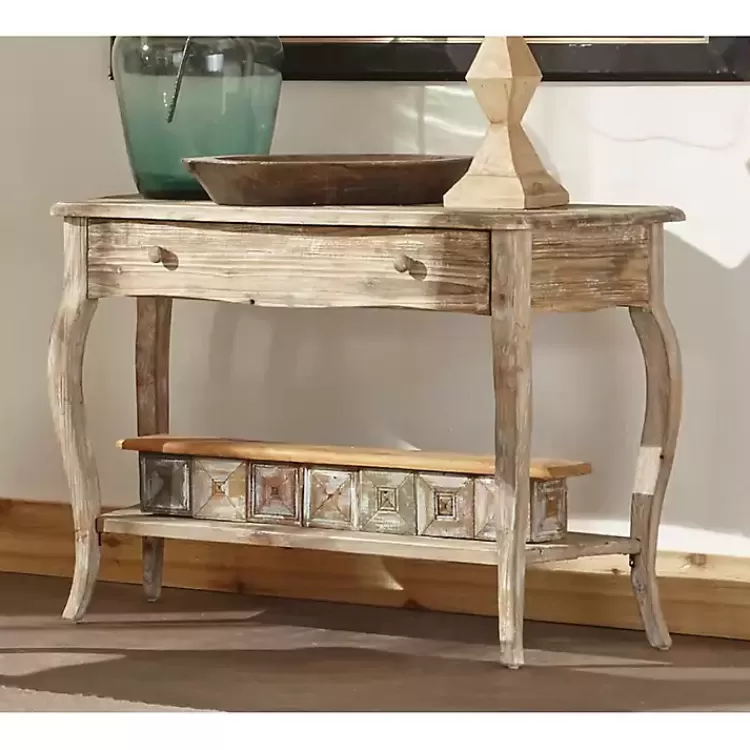 Rustic Wood Curved Console Table>Kirklands Home Cheap