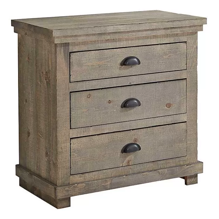Rustic 3-Drawer Wood Nightstand>Kirklands Home Cheap