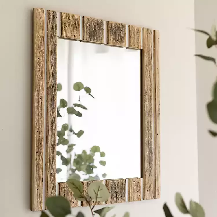 Rustic Driftwood Striped Wall Mirror>Kirklands Home Shop