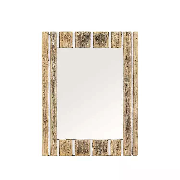 Rustic Driftwood Striped Wall Mirror>Kirklands Home Shop