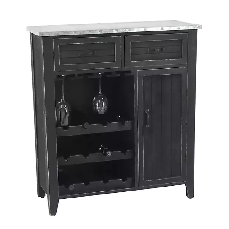Rustic Galvanized Top Wine Cabinet>Kirklands Home Hot