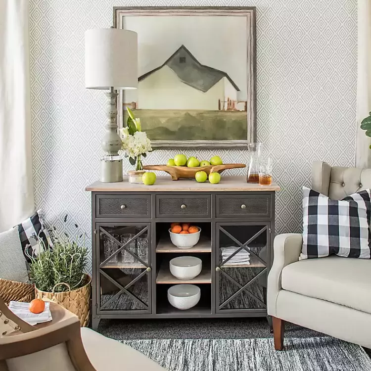 Rustic Gray Balustrade Buffet Lamp>Kirklands Home Outlet