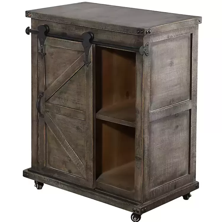 Rustic Fir Wood Rolling Barn Door Cabinet>Kirklands Home Outlet