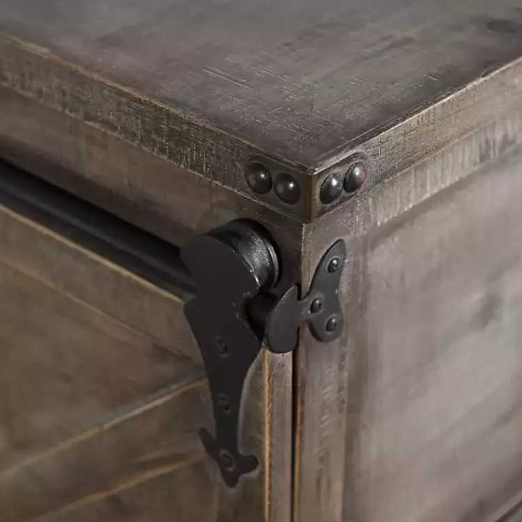 rustic_gray_fir_wood_rolling_barn_door_cabinet_2.webp Rustic Fir Wood Rolling Barn Door Cabinet>Kirklands Home Outlet