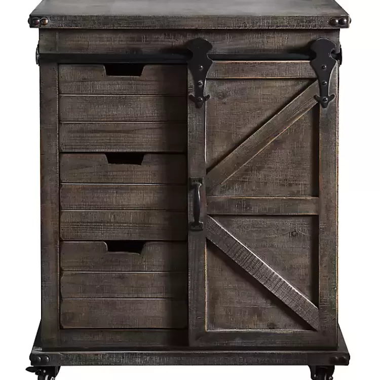 rustic_gray_fir_wood_rolling_barn_door_cabinet_3.webp Rustic Fir Wood Rolling Barn Door Cabinet>Kirklands Home Outlet