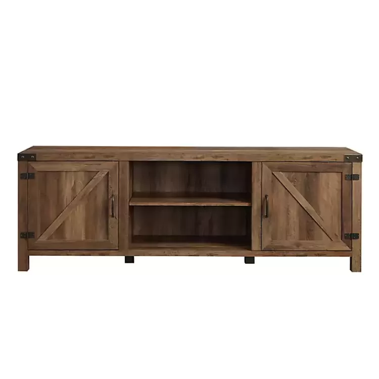 Rustic Oak Barn Door TV Stand>Kirklands Home Clearance