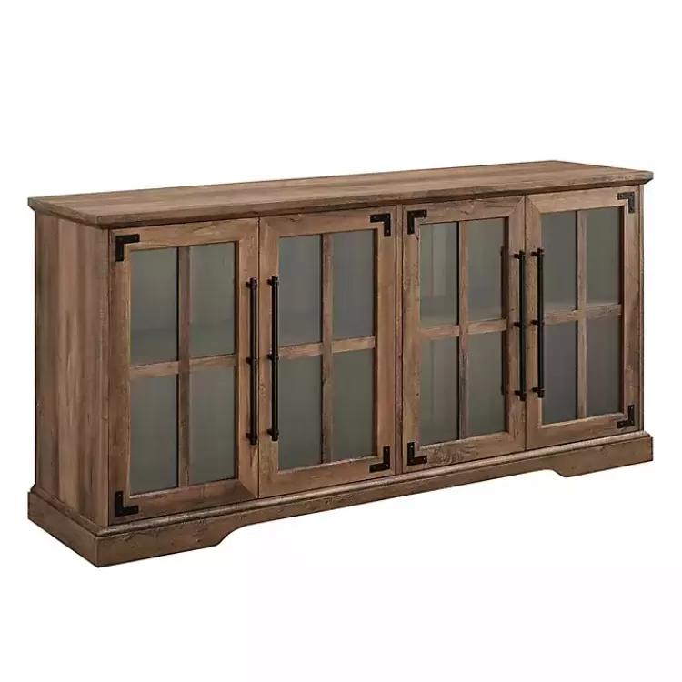 Rustic Oak Window 4-Door TV Stand>Kirklands Home Store