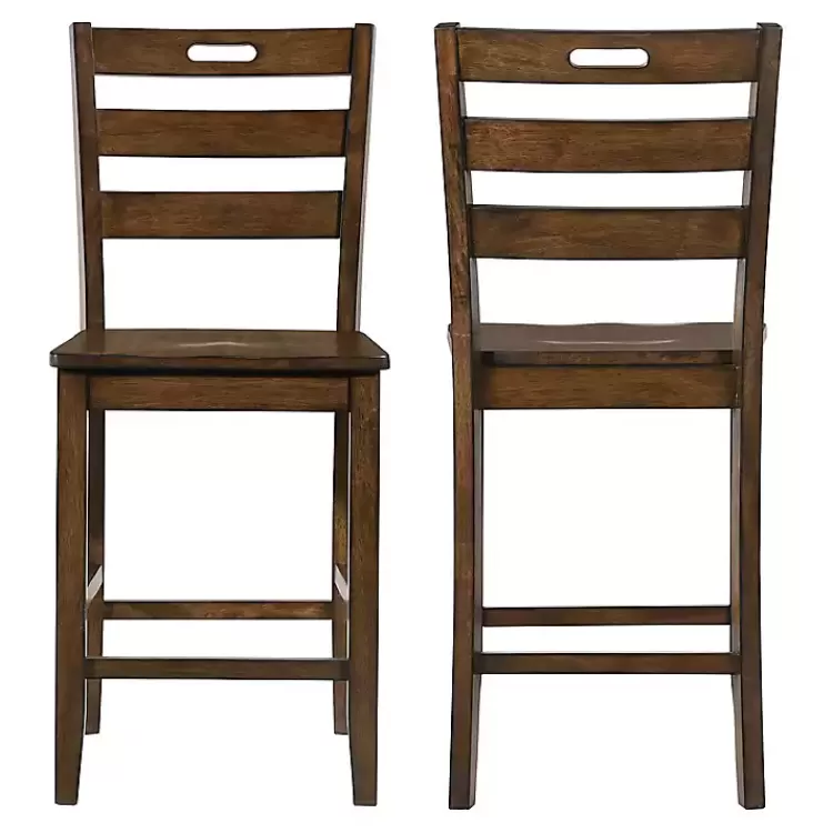 Rustic Oak Wood Quinby Counter Stools, Set of 2>Kirklands Home Best