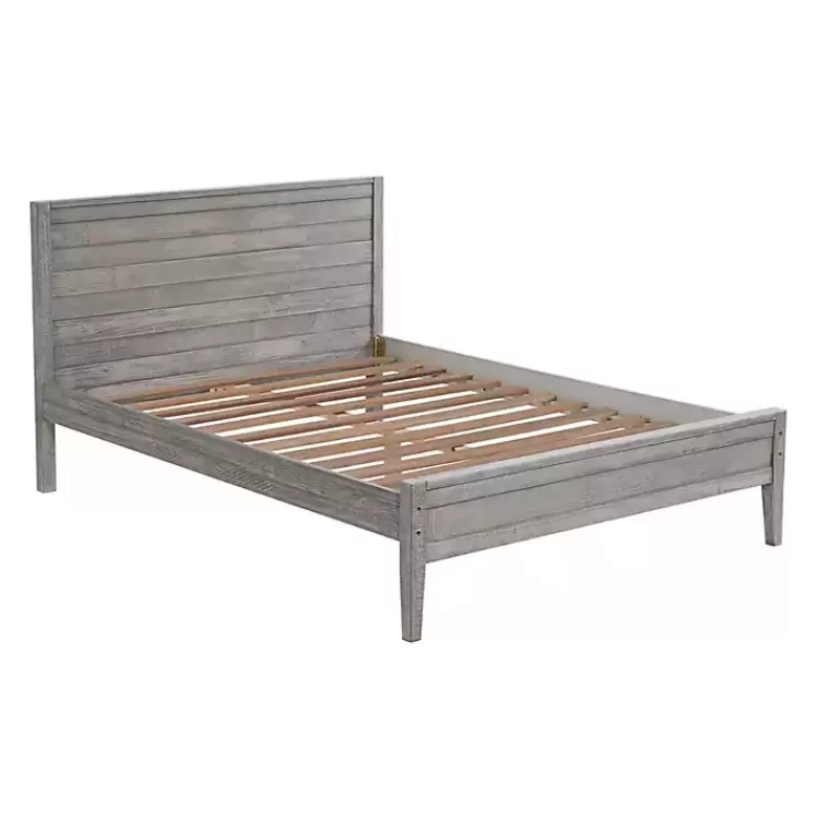 Rustic Smoke Wood Panel Full Bed Frame>Kirklands Home Cheap