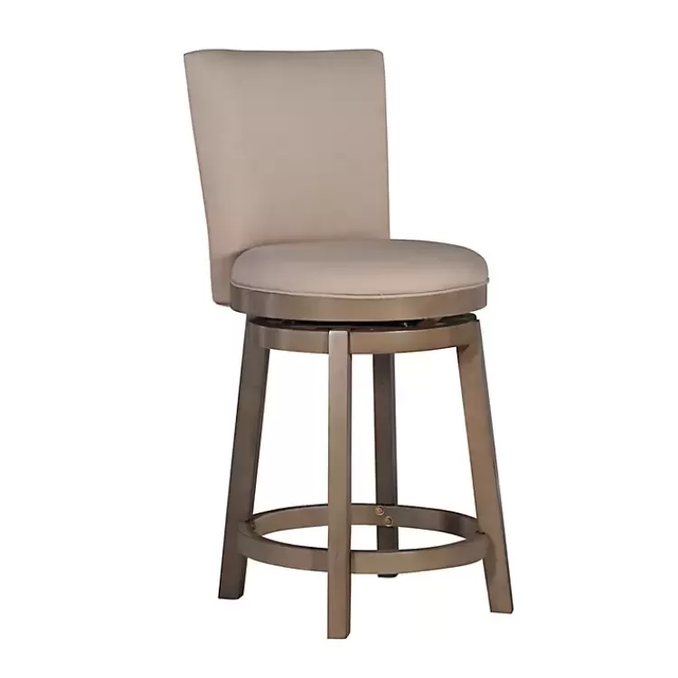 Rustic Taupe Upholstered Swivel Counter Stool>Kirklands Home Discount