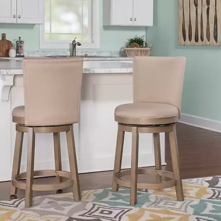 Rustic Taupe Upholstered Swivel Counter Stool>Kirklands Home Discount