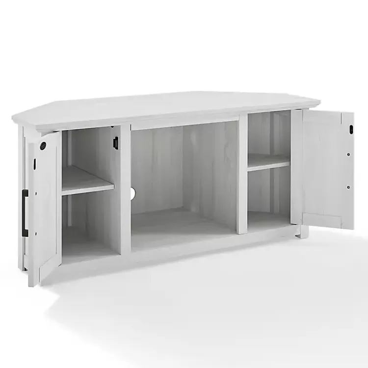 rustic_white_katycorner_tv_stand_3.webp Rustic White Katy-Corner TV Stand>Kirklands Home Fashion