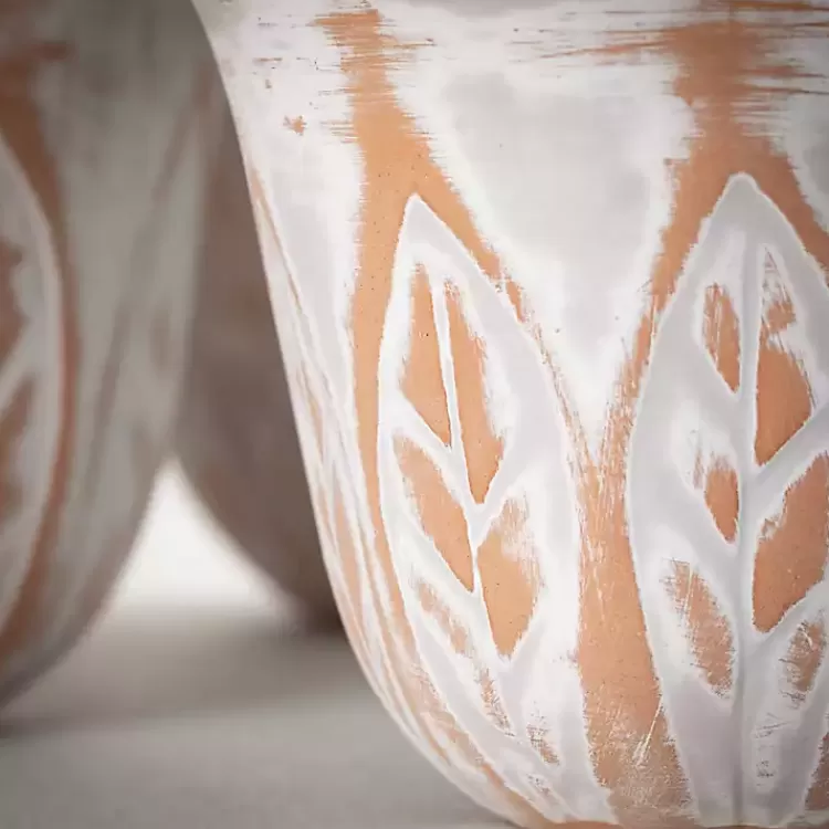 Rustic Leaf Clay Planters, Set of 3>Kirklands Home Cheap