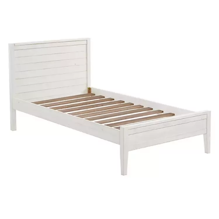 Rustic White Pine Panel Twin Bed Frame>Kirklands Home Cheap