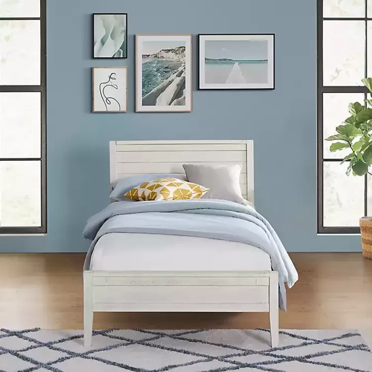 Rustic White Pine Panel Twin Bed Frame>Kirklands Home Cheap