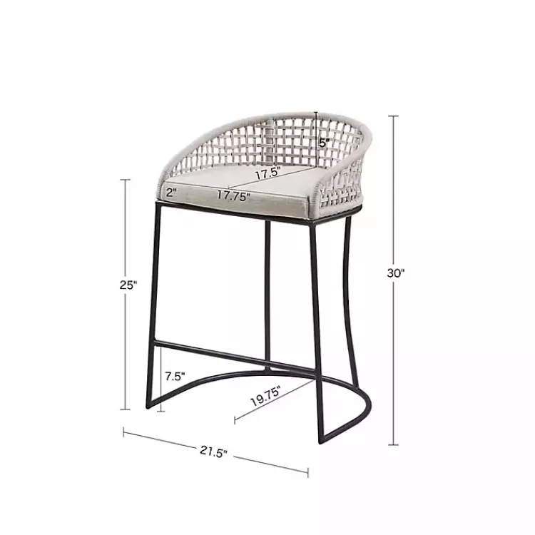 rustic_white_woven_rope_back_counter_stool_7.webp Rustic Woven Rope Back Counter Stool>Kirklands Home Best