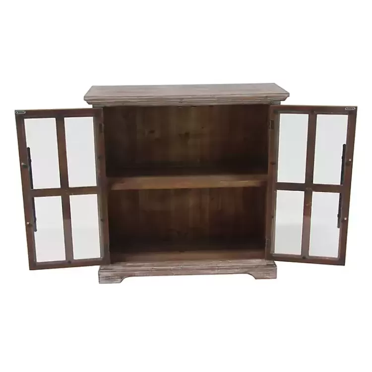 Rustic Wood and Glass 2-Door Cabinet>Kirklands Home Clearance
