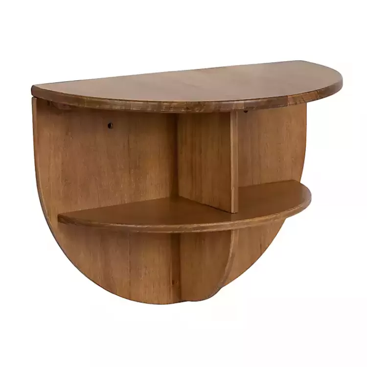 Rustic Wood Half Moon Floating Accent Table>Kirklands Home Flash Sale