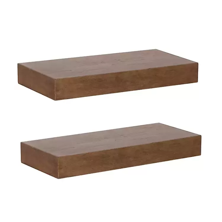 Rustic Wood 2-pc. Floating Shelves, 18 in.>Kirklands Home Fashion