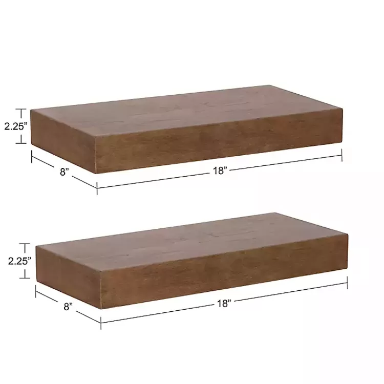 Rustic Wood 2-pc. Floating Shelves, 18 in.>Kirklands Home Fashion