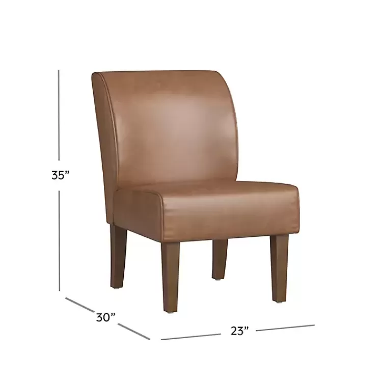 saddle_brown_faux_leather_accent_chair_2.webp Saddle Faux Leather Accent Chair>Kirklands Home Cheap