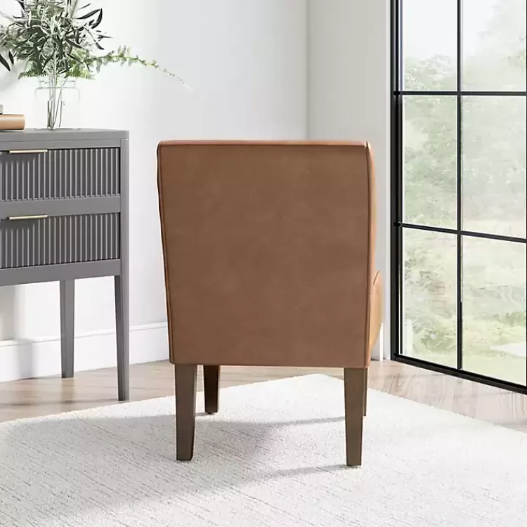 saddle_brown_faux_leather_accent_chair_5.webp Saddle Faux Leather Accent Chair>Kirklands Home Cheap