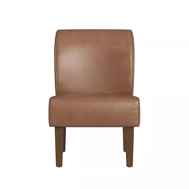 saddle_brown_faux_leather_accent_chair_6.webp Saddle Faux Leather Accent Chair>Kirklands Home Cheap