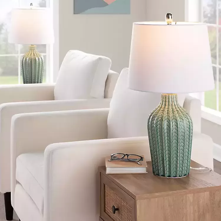 sage_ceramic_chevron_table_lamps_set_of__6.webp Sage Ceramic Chevron Table Lamps, Set of 2>Kirklands Home Cheap