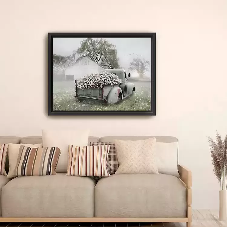 Sage Flower Truck Framed Canvas Print, 42x32 in.>Kirklands Home Best