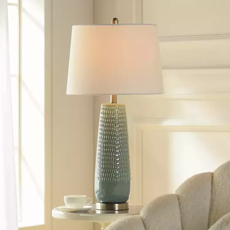 Sage Green Ceramic Dimpled Table Lamp>Kirklands Home Best Sale