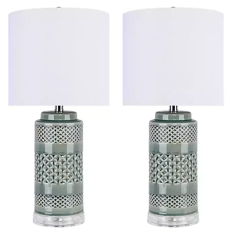 Sage Green Geometric Table Lamps, Set of 2>Kirklands Home Store
