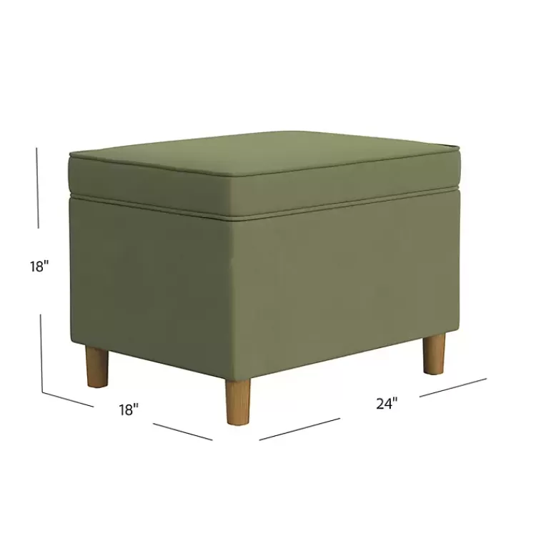 Sage Velvet Rectangle Storage Ottoman>Kirklands Home Flash Sale