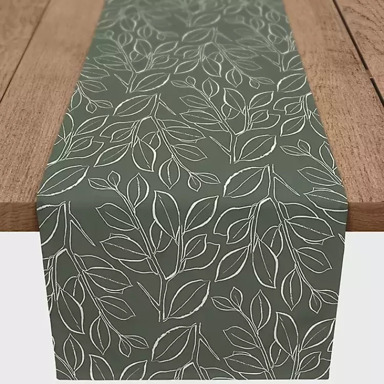 Sage Leaves Table Runner, 72 in.>Kirklands Home Flash Sale