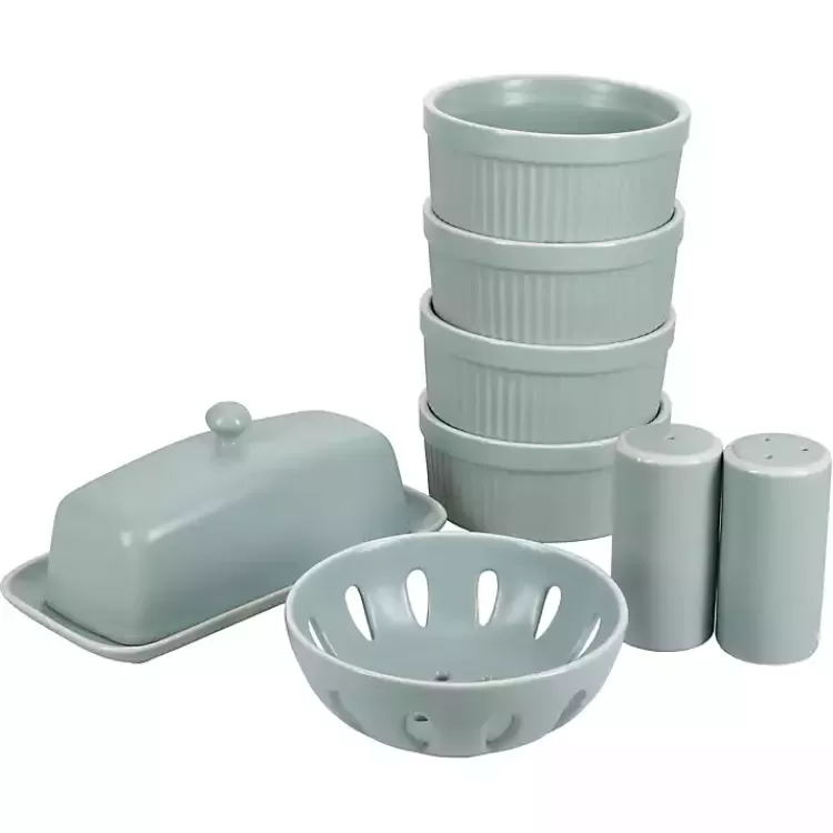 Sage Stoneware 7-pc. Kitchen Accessories Set>Kirklands Home Cheap