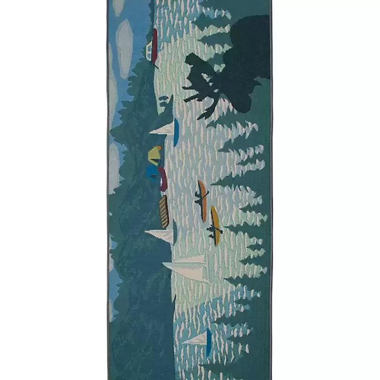 Sailboat Lake Indoor/Outdoor Runner, 1x4>Kirklands Home Cheap