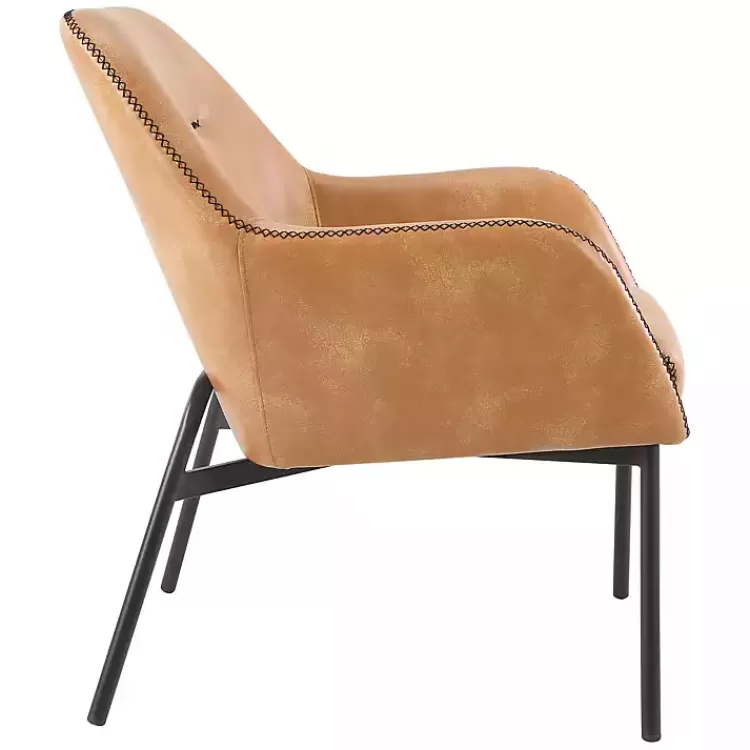 sand_faux_leather_scoop_accent_chair_2.webp Sand Faux Leather Scoop Accent Chair>Kirklands Home Outlet