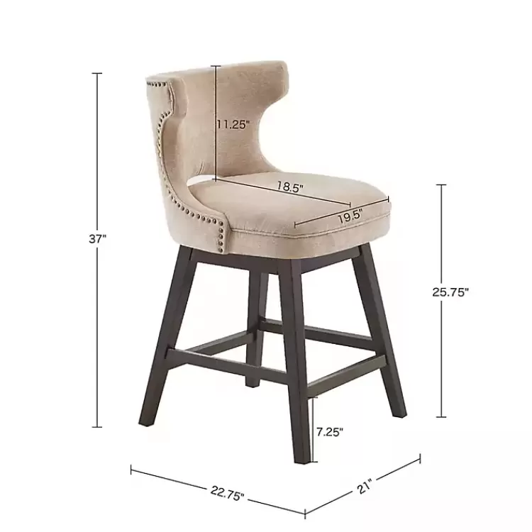 sandy_beige_curve_back_swivel_counter_stool_7.webp Sandy Beige Curve Back Swivel Counter Stool>Kirklands Home Outlet