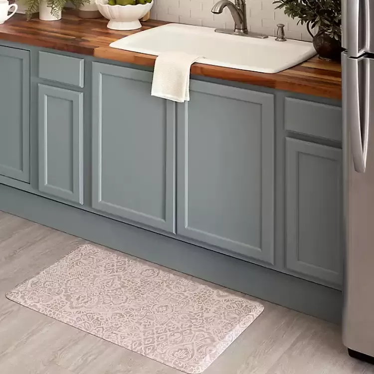 Sandy Beige Damask Nouveau Kitchen Mat>Kirklands Home Best Sale