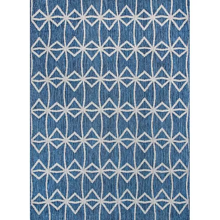 Sanford Blue Geometric Shapes Outdoor Rug, 8x10>Kirklands Home Fashion