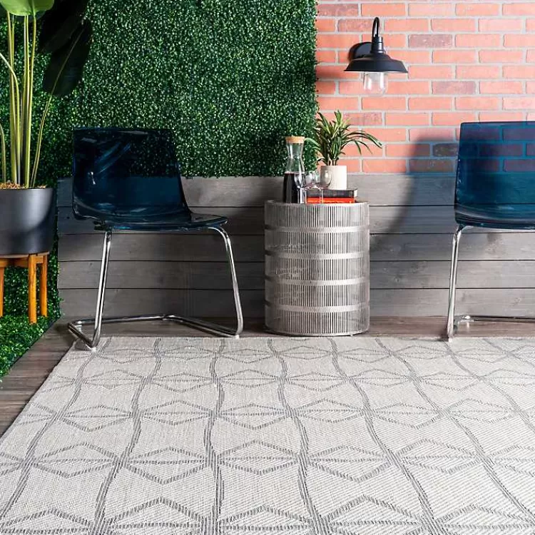 sanford_light_gray_geometric_outdoor_rug_x_2-1.webp Sanford Light Gray Geometric Outdoor Rug, 8x10>Kirklands Home Cheap