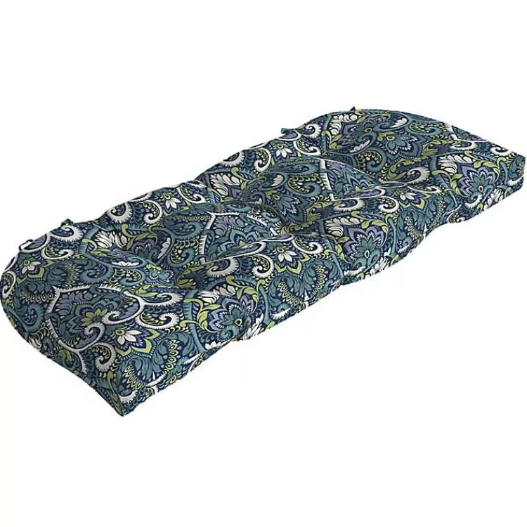 Sapphire Aurora Damask Wicker Settee Cushion>Kirklands Home Outlet