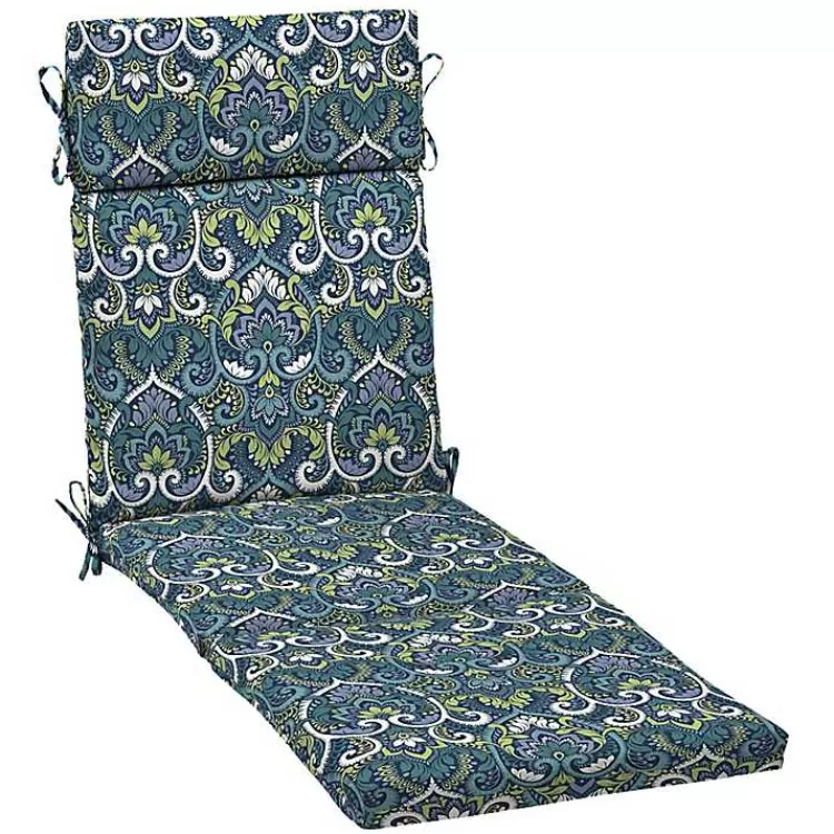Sapphire Damask Outdoor Chaise Cushion>Kirklands Home Flash Sale