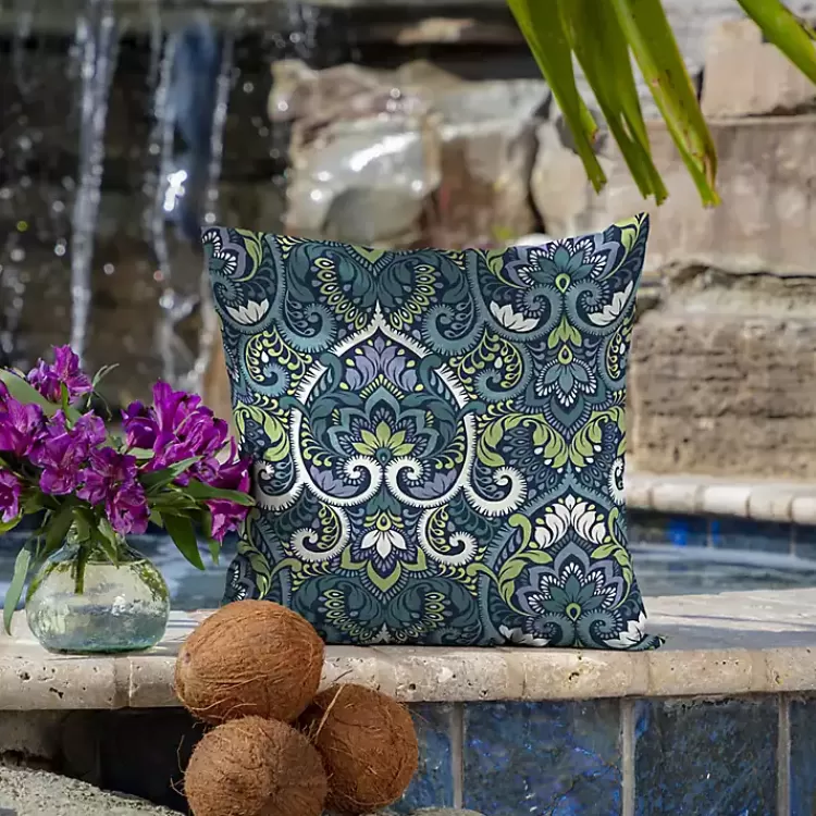Sapphire Damask Outdoor Pillows, Set of 2>Kirklands Home Cheap