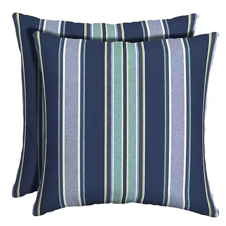 Sapphire Stripe Outdoor Pillows, Set of 2>Kirklands Home Cheap